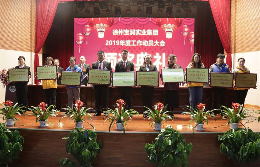 乐鱼手机网页版登录入口2019年度工作动员大会---集团公司领导为先进单位和先进个人代表颁奖